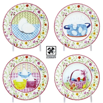 MWW Market КАК КРАСИТЬ ПАСХАЛЬНЫЕ ЯЙЦА 4,5 дюйма мини-тарелка набор 4 корзины весенний цветок как новый в коробке - Изображение 1 из 4