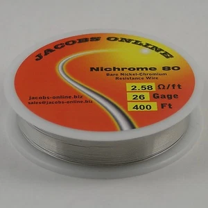 Nichrome 80 resistance wire (Nichrome V, Chromel A), 26 gauge, 400 feet - Picture 1 of 1