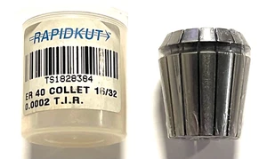 RapidKut ER40 15/32" Steel Sealed Collet 0.0002 T.I.R. - Picture 1 of 1