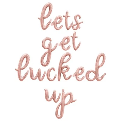 LETS GET LUCKED UP Banner Globo Letra Cursiva - Decoraciones Día de San Patricio Foto 1 de 4