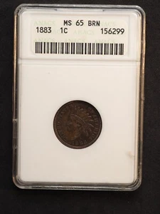 1883 INDIAN HEAD CENT  ANACS MS65 BN  SOAP BOX HOLDERFREE SHIPPING! G1543 - Picture 1 of 4