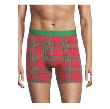 Holiday Time Christmas Red Plaid Mens XL 40-42 Boxer Brief