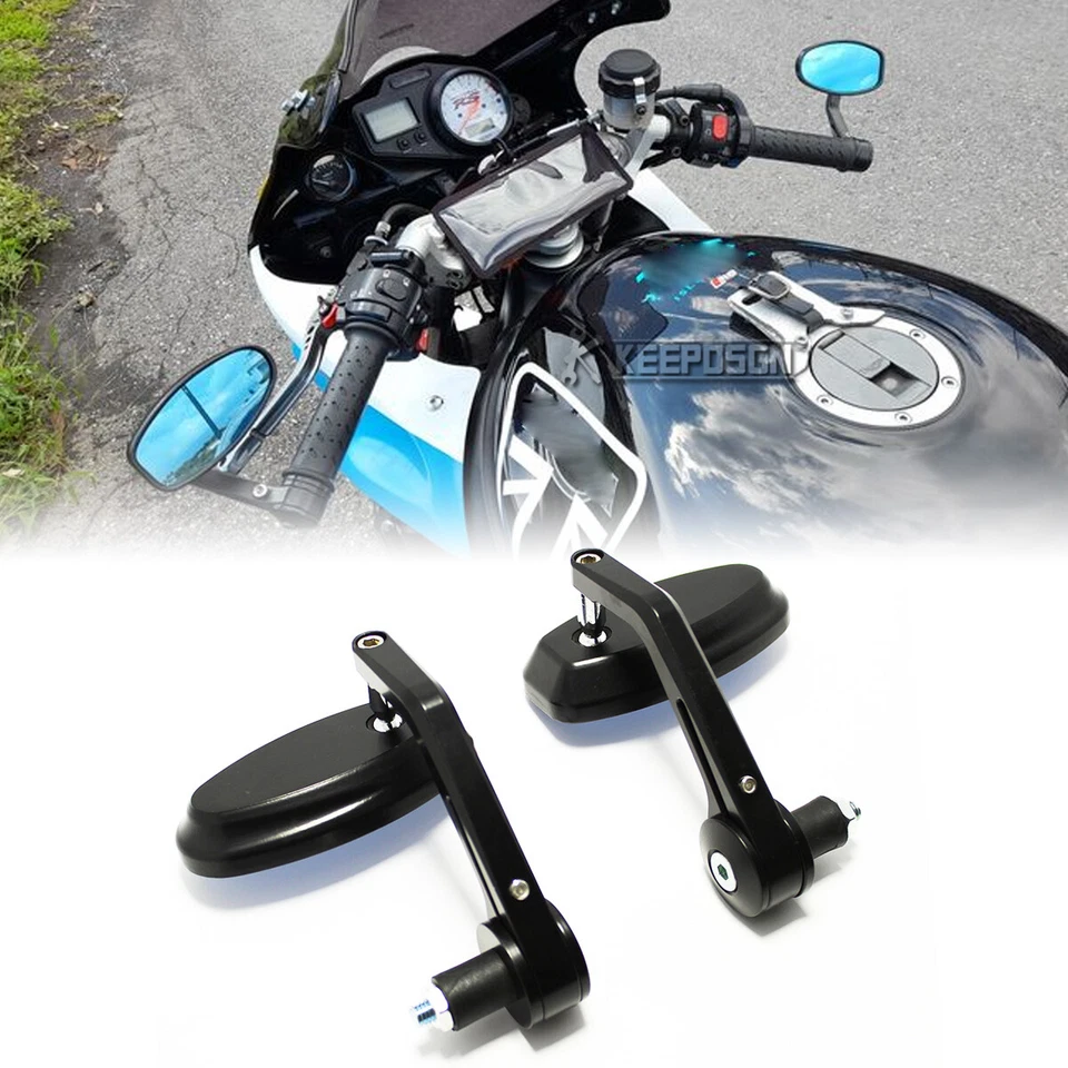 Pair 7/8" Bar End Mirrors Anti-Glare For Triumph Street Triple Tiger 900 Bobber - Image 1 of 4