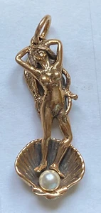 Greek Aphrodite Goddess Love Cast Bronze Pearl Pendant Oberon Zell - Picture 1 of 2