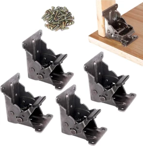 Table Leg Folding Brackets 4 PCS Heavy Duty Foldable Self Locking Hinge 90 - Picture 1 of 12
