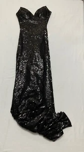 Nuevo con etiquetas Vestido de Noche B. Darlin Negro Brillo 7/8 - Imagen 1 de 6