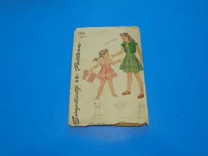 VTG 1940s Simplicity Sewing Pattern 1296 Girls Sun Dress & Bolero Size 6 - Picture 1 of 3