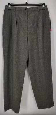 Pantalones Sag Harbor Talla 14 Gris Mezcla Lana Franela Forrados Bolsillos Elásticos Laterales Nuevos con Etiquetas Foto 1 de 4