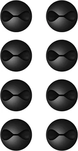 8er-Pack selbstklebende Kabelclips für Schreibtischorganisation und Kabelmanagement, schwarz - Bild 1 von 7