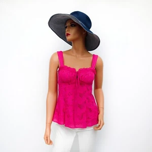 Nanette Lepore Pink Eyelet Top Size 0 - Picture 1 of 11