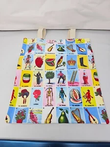 Loteria Carry All Reusable Grocery Bag Canvas Strap Canvas Bag Book Market Beach - Picture 1 of 2