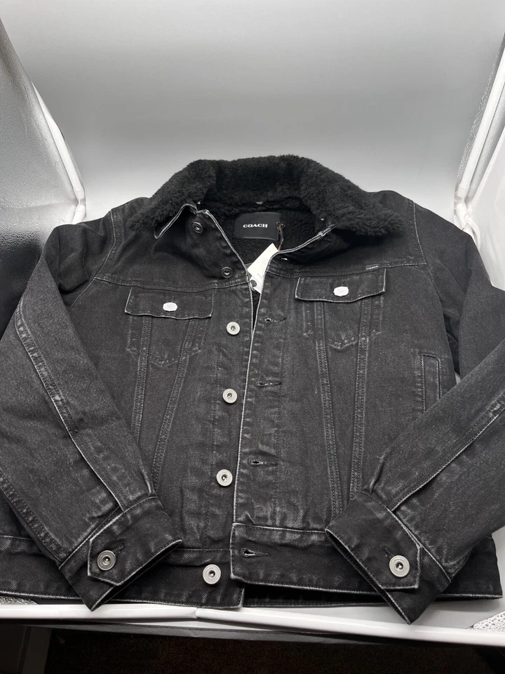 Size XS Men's Coach Denim Jacket With Sherpa - Unisex $700 MSRP - NEW Oversized - Image 1 of 4