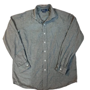 Polo Ralph Lauren Mens Westerton Button-Up Shirt Gray Long Sleeve 100% Cotton L - Picture 1 of 10
