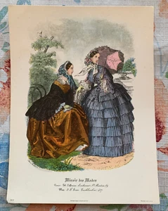 2 1940? Miroir Des Modes Art Print 68-11 By I. B. Fischer Co. NYC Printed In USA - Picture 1 of 4