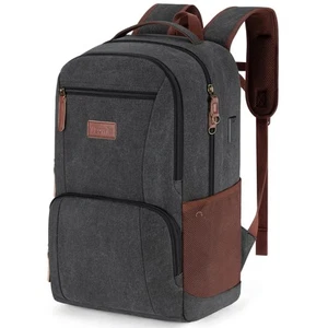 Canvas Laptop College Backpack for Men and Women,Travel Work Vintage Rucksack... - Picture 1 of 7