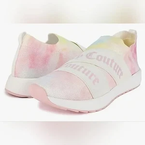 Juicy Couture Slip-On Announce Sneakers Women's Size 8.5 White Pastel Tie Dye - Picture 1 of 3