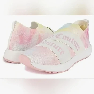 Juicy Couture Slip-On Announce Sneakers Women's Size 8.5 White Pastel Tie Dye - Image 1 of 3