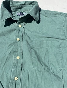 Camisa Estructura Para Hombre Verde Sólida L Hawaiana Tropical Luau Surf Negocios Informal - Imagen 1 de 10