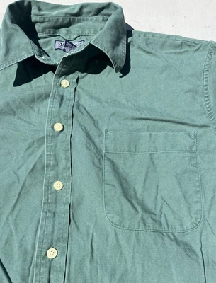 Men's Structure Shirt Green Solid L Hawaiian Tropical Luau Surf Business Casual - Image 1 of 4