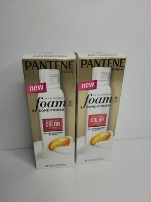 (2) Pantene Pro V In The Shower Foam Hair Conditioner Radiant Color Shine 6oz - Image 1 of 3