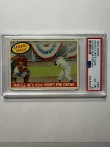 1959 Topps - Baseball Thrills Mickey Mantle #461 PSA 6 - Foto 1 di 4