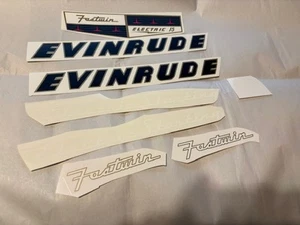 Evinrude Fastwin 1956 -15 Electric Start Set of Vintage Outboard Motor Decals - Bild 1 von 2