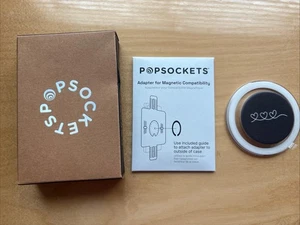 NEUF PopSockets MagSafe avec adaptateur pour iPhone - TROIS COEURS NOIR & BLANC - Photo 1 sur 5