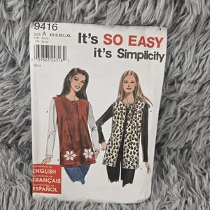 Simplicity 9416 Gr. A XS,S,M,L,XL Misses Stricktop und Weste - Bild 1 von 3