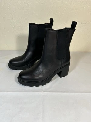 J. Botas de cuero Chelsea de caña alta con suela gruesa Crew para mujer talla 9 Foto 1 de 4