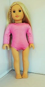 Traje corporal rosa de manga larga para muñecas American Girl de 18 pulgadas - Imagen 1 de 1