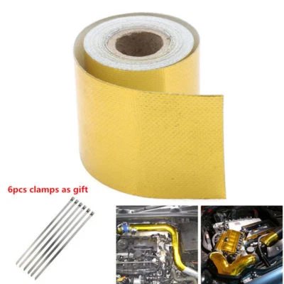 Car High Temperature Protector Wrap Tape Roll Gold Heat Shield SelfAdhesive Tape - Image 1 of 4