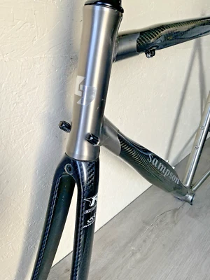 SAMPSON EXALT FRAME & FORK 56 CM 2.4 KGS. TITANIUM CARBON REYNOLDS CARBON FORK - Image 1 of 4