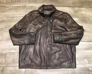 Mens Kenneth Cole Reaction Leather Car Motorcycle Riding Coat Jacket Size XL - Picture 1 of 13