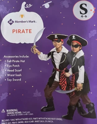 DISFRAZ NIÑO PIRATA MARCA MIEMBROS PEQUEÑO 4-6 NIÑO NIÑA VESTIR Foto 1 de 2