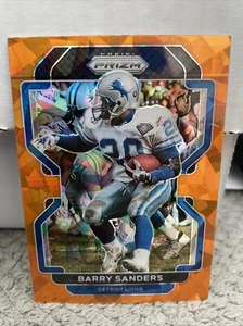 2021 Panini Prizm Barry Sanders Orange Cracked Ice Fanatics Exclusive HOF NFL - Picture 1 of 2