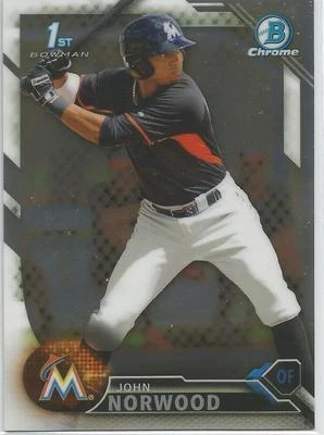 John Norwood Miami Marlins 2016 Bowman Chrome Prospect - Image 1 of 2