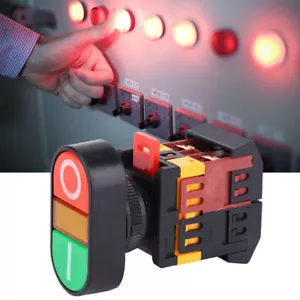 APBB-22/25N Double Push Button Switch with LED Light NoNC Momentary Button - Picture 1 of 16