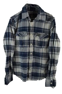 Superdry Mens Cotton Collared Long Sleeve Flannel Plaid Size L - Picture 1 of 8