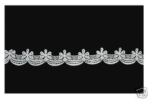 1" Blanco Floral Guipur Venecia Encaje Borde Costura Nociones Suministros por Yarda - Imagen 1 de 2