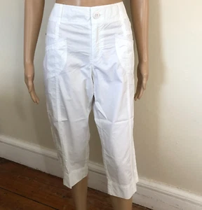 NWT Tribal Stoneware Clothing Crop Pants Sz 6 NWT Bright White Pockets - Bild 1 von 14