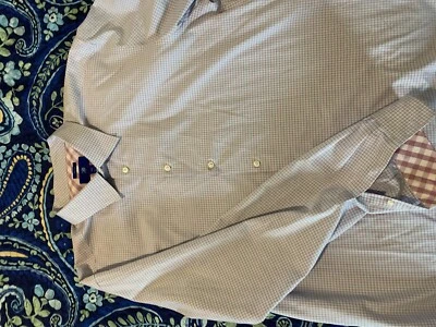 Men's Egara Non-Iron 2XL Dress Shirt White & Blue Long Sleeve Button Down - Image 1 of 3