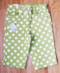 BNWT NEXT GIRLS CROP JEANS 3 YRS 2-3 NEW HOLIDAY PARTY GREEN PANTS SUMMER TOP - Picture 1 of 10