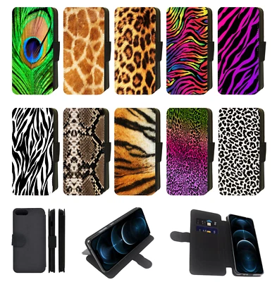 Animal Print Printed Flip/Wallet Phone Case For iPhone 5,6,7,8,X,XR,XS,11,12 Max - Image 1 of 4