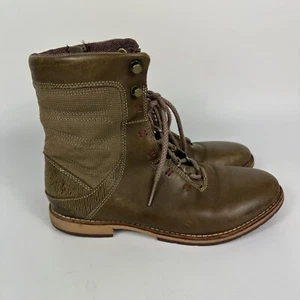 Ahnu Chenery Brown Leather Casual Boots Women’s Size 6.5 Side Zip Lace Up - Picture 1 of 10