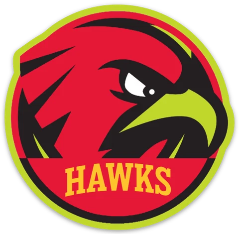 Atlanta Hawks Hawk Mascot Name monogram Logo Type Die-cut Round MAGNET Cover