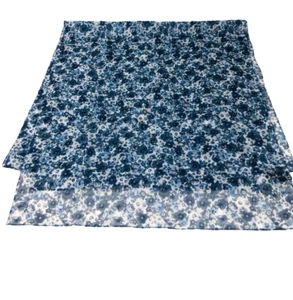 Cejon Blue White Floral Scarf 15" x 62" Polyester - Picture 1 of 4