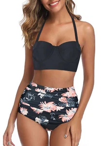Z-16240-B22-SW/1448) Juego de estribos de mujer con deslizamiento de cintura alta negro talla 34 - Imagen 1 de 2