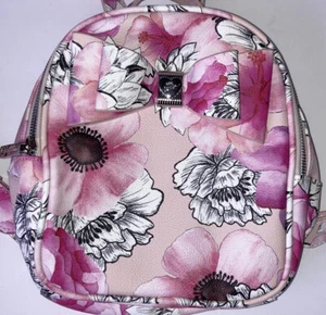 Betsey Johnson Pink Peony Floral Backpack Purse Bag Spring Summer - Picture 1 of 4