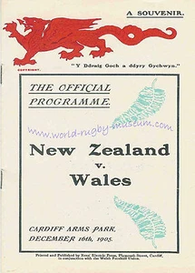 WALES v NEW ZEALAND ALL BLACKS 1905 RUGBY PROGRAMME POSTCARD - Picture 1 of 1