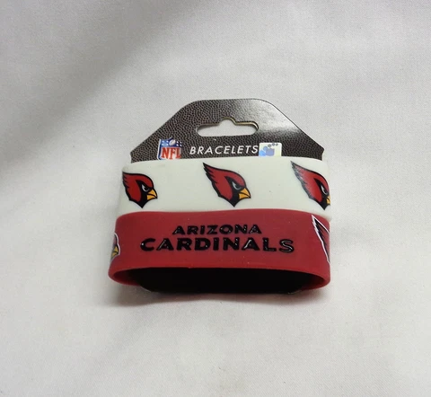 NFL Arizona Cardinals 2 Pack Bracelet Wrist Bands Set Rubber PVC Type FREESHIP Cover